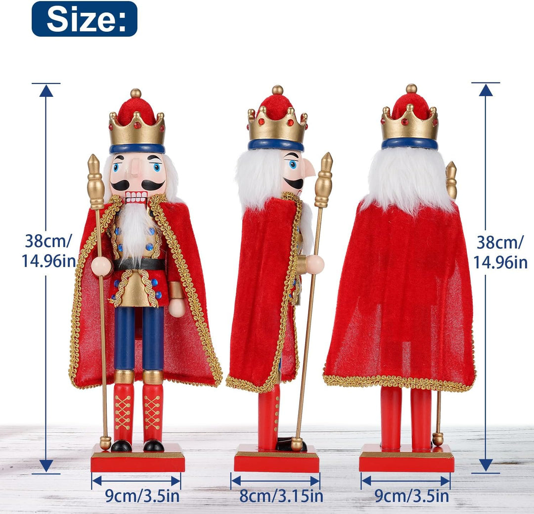 COMBIUBIU 38 cm Nussknacker Figuren Holz Nussknacker Soldaten,Traditionelle Weihnachten Nussknacker
