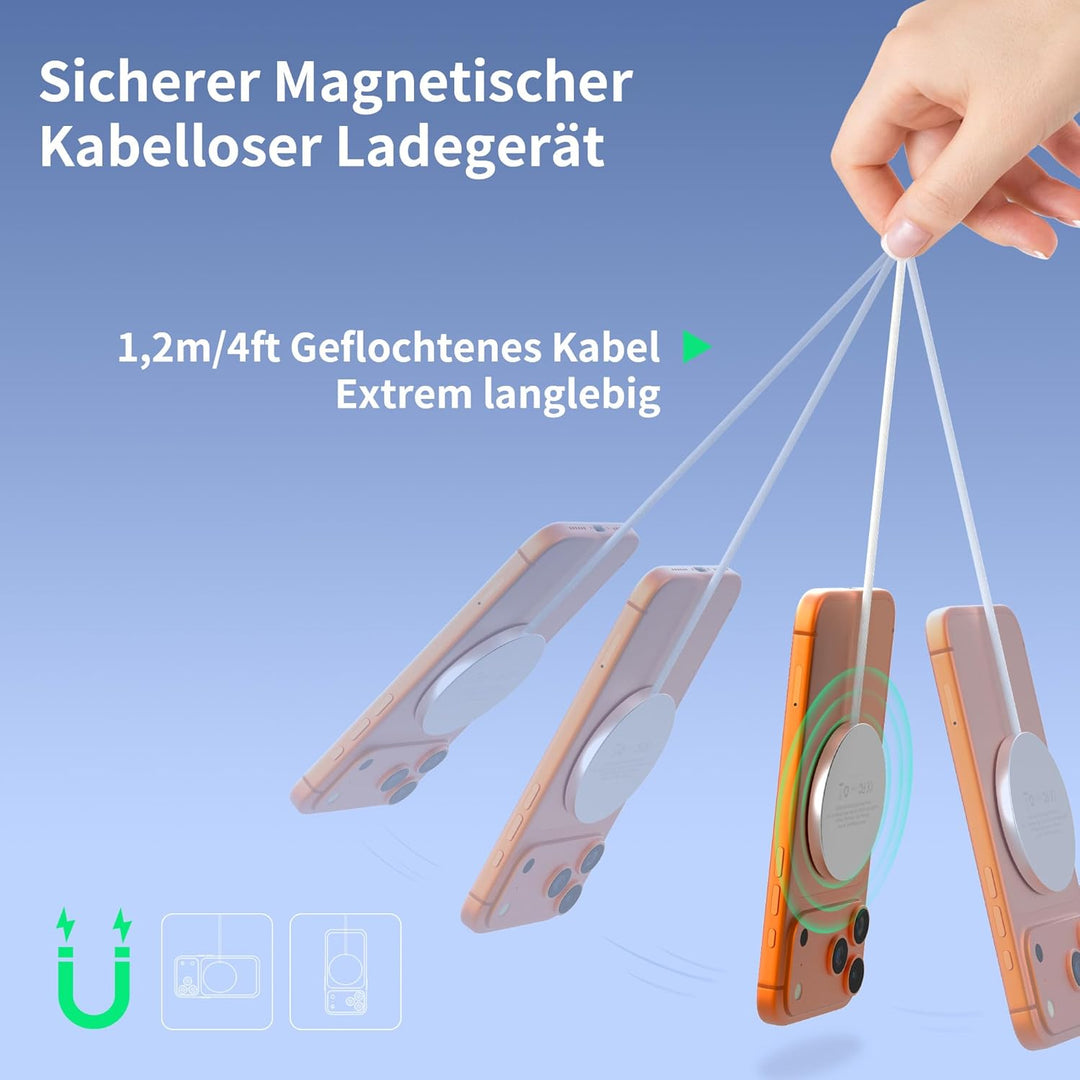 25W magnetisches Wireless-Ladegerät für MagSafe, für iPhone 17/16/15/14/13/12/AirPods mit Schnelllad