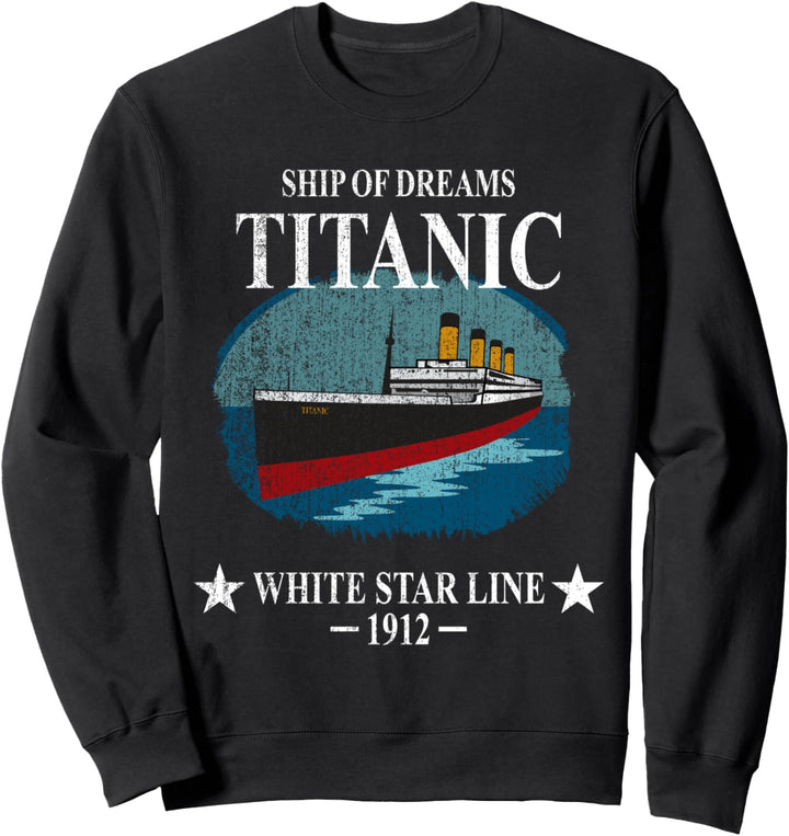 A 1912 Vintage TITANIC Reise Cruise Ship Fäden Mädchen Kinder Sweatshirt