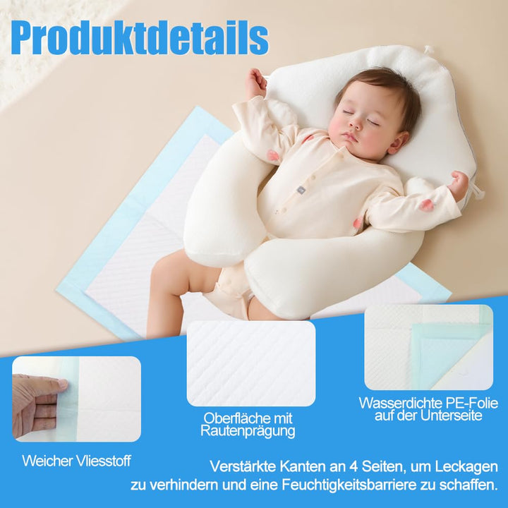 100 Stück Baby Inkontinenzunterlage Wickelunterlage Einweg, 33 × 45 cm Baby Wickelauflage, Changing
