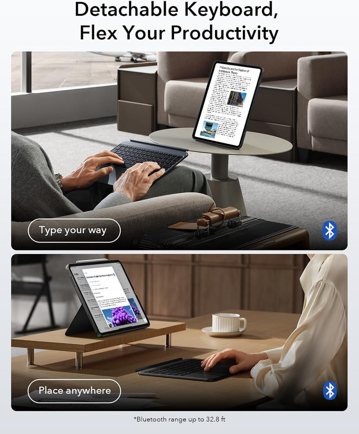 ESR Hülle mit Tastatur für iPad Pro 13" (M5/M4) 2025/2024 – Magnetisch abnehmbare Tastatur, Hoch- un