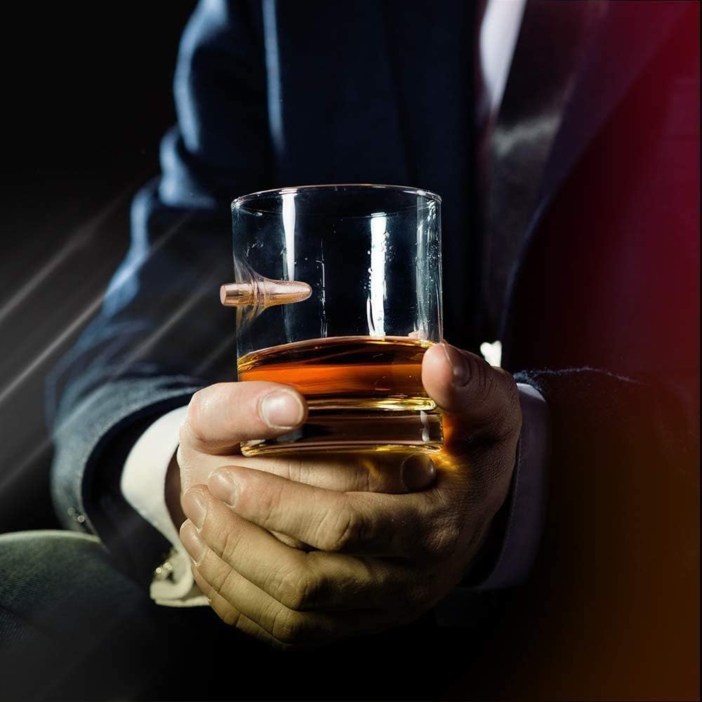 Kugel Whisky Gläser 2er set, Glas Craft Becher, Creative Bullet Bierkrug, Weinglasbecher für Zuhause