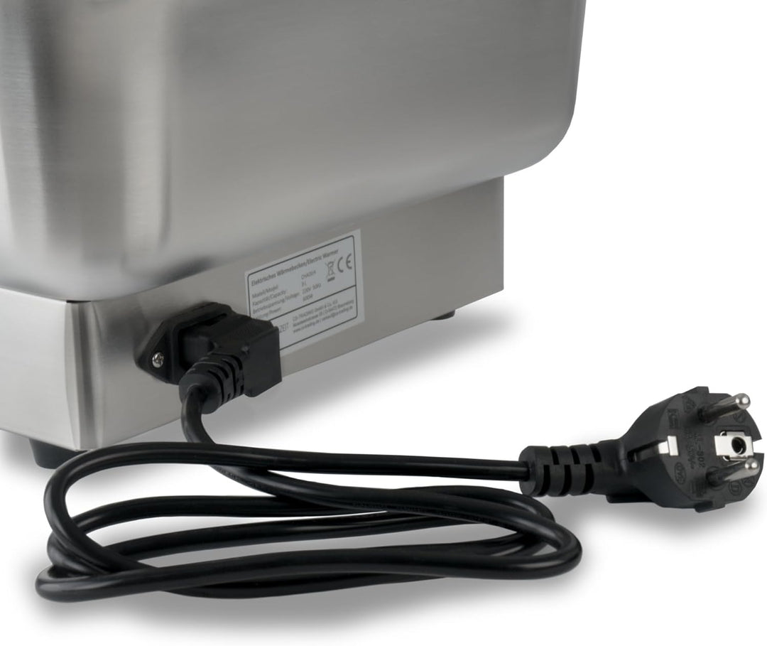 Mahlzeit elektrischer Edelstahl Chafing Dish mit GN 1/1 | 9 Liter | bis 80°C mit Display | Speisenwä