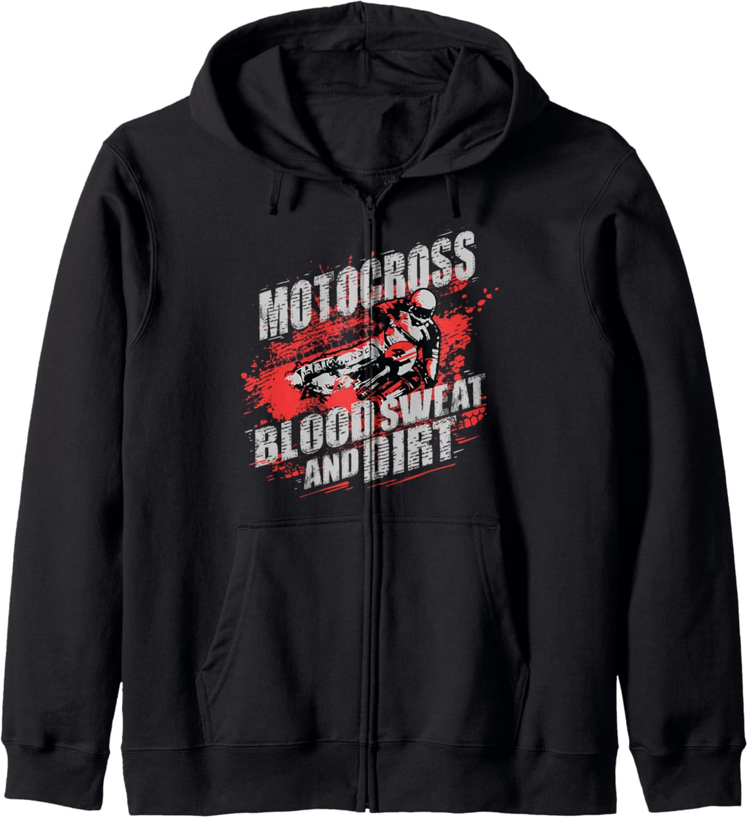 Motocross Blood Sweat And Dirt Geschenk Motorradfahrer Kapuzenjacke