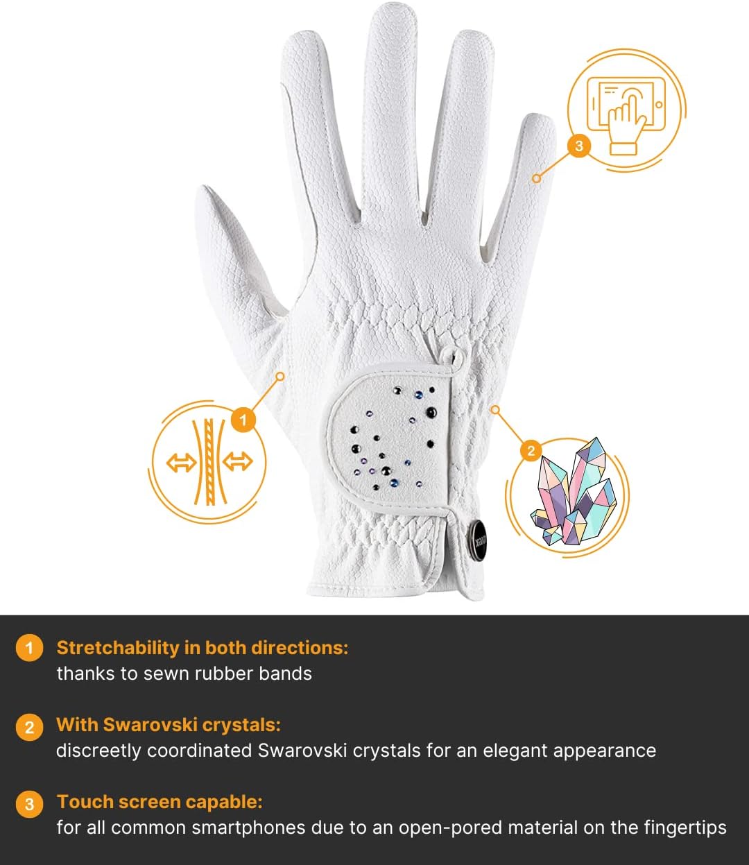 Uvex Unisex – Erwachsene Sportstyle Diamond Reithandschuhe 6.5 Weiss, 6.5 Weiss