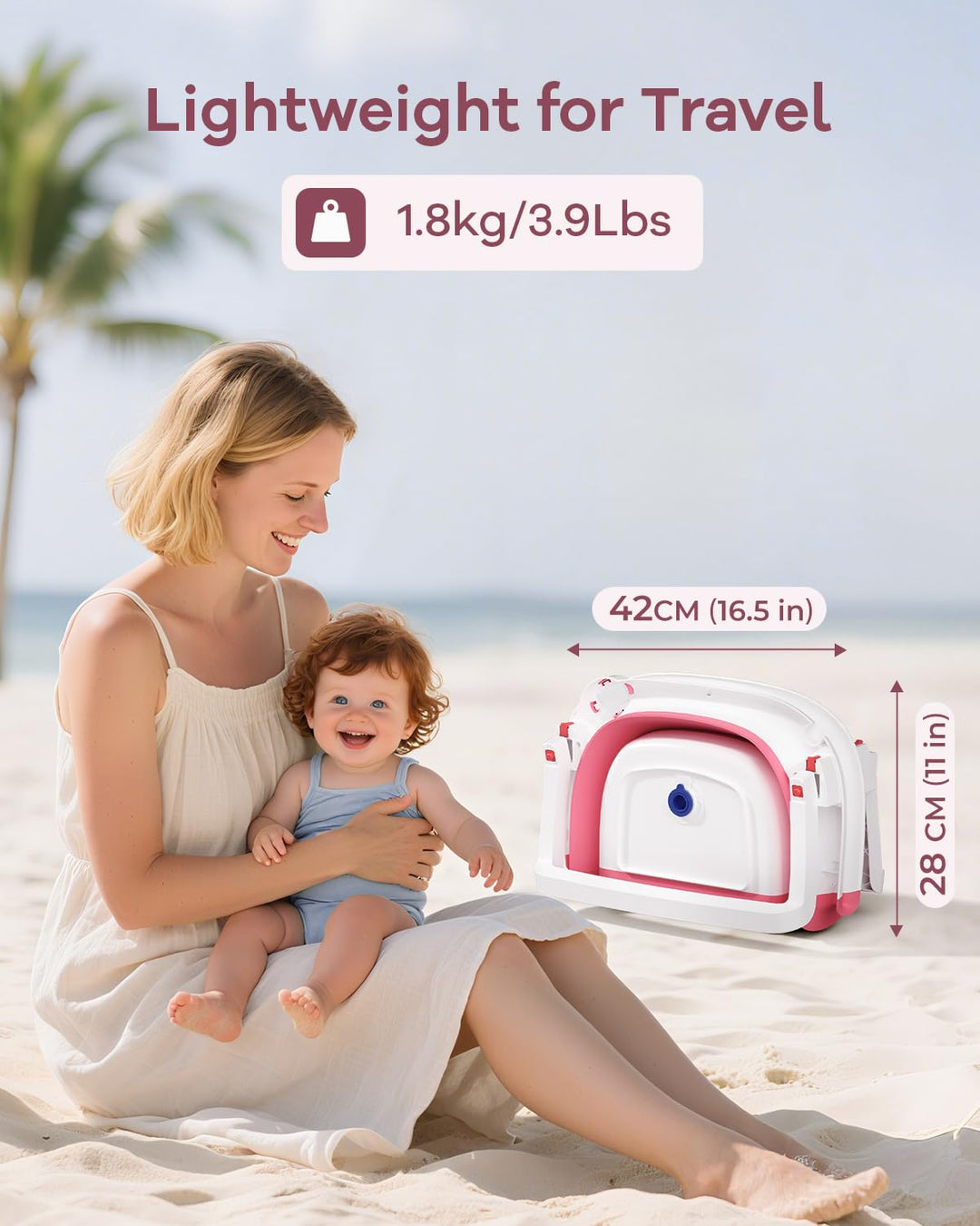 2-in-1 Baby Badewanne mit Gestell, Faltbare Badewanne Baby mit Badestütznetz, Geeignet für Neugebore