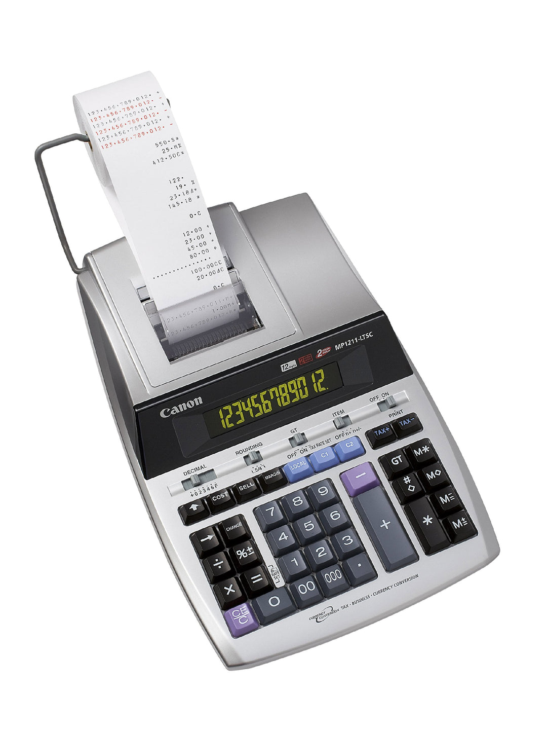 Canon MP1211LTSC druckender Tischrechner, 12-stellig, zweifarbiges Display Silber Metallic