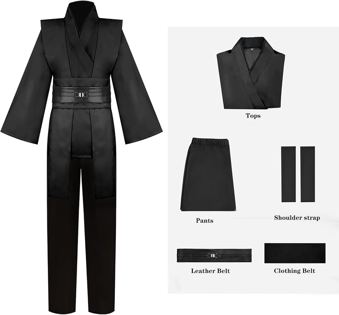 Bichingda Herren-Tunika, Ritterkostüm, Kapuzenrobe, Uniform, Cosplay, Komplettes Halloweenkostüm-Set