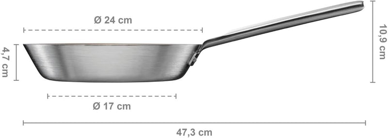 Fiskars Norden Steel Bratpfanne, Ø 24 cm, Für alle Kochfelder geeignet, Mit Antihaftbeschichtung, Ed