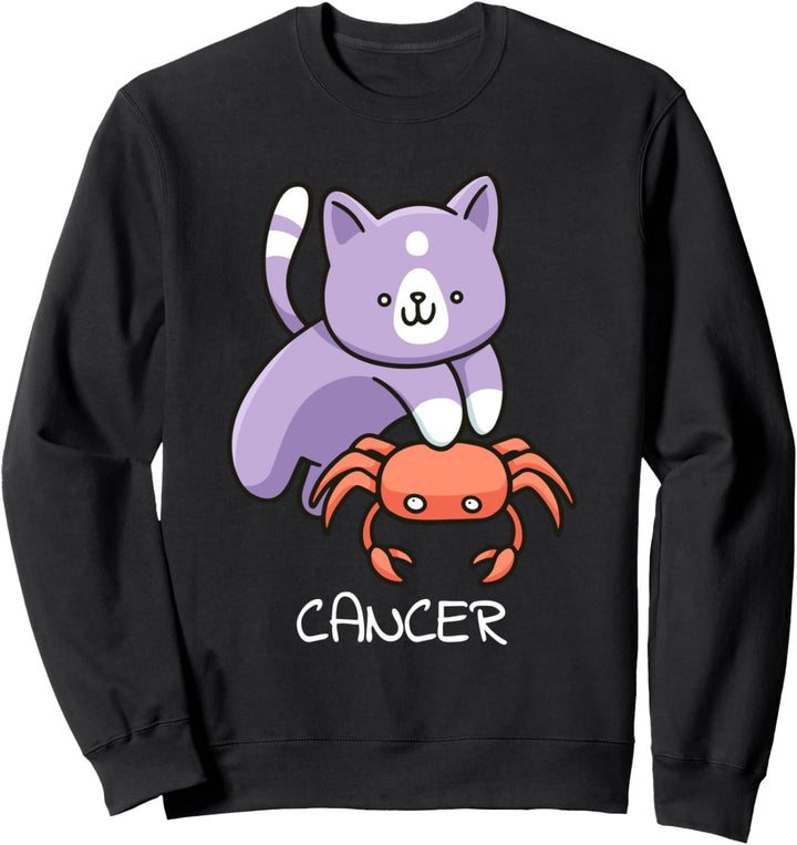 Krebs Katze Tierkreiszeichen Kawaii Astrologie Katzen Sweatshirt