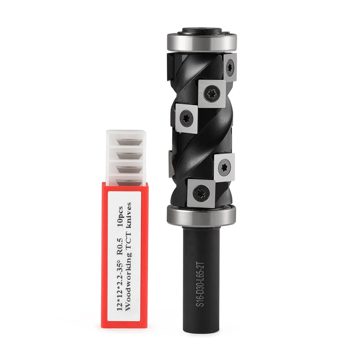 HOZLY Wendeplatten Bündigfräser 16mm Schaft, 30mm Schnittdurchmesser Spiralnutfräser Kopierfräser fü