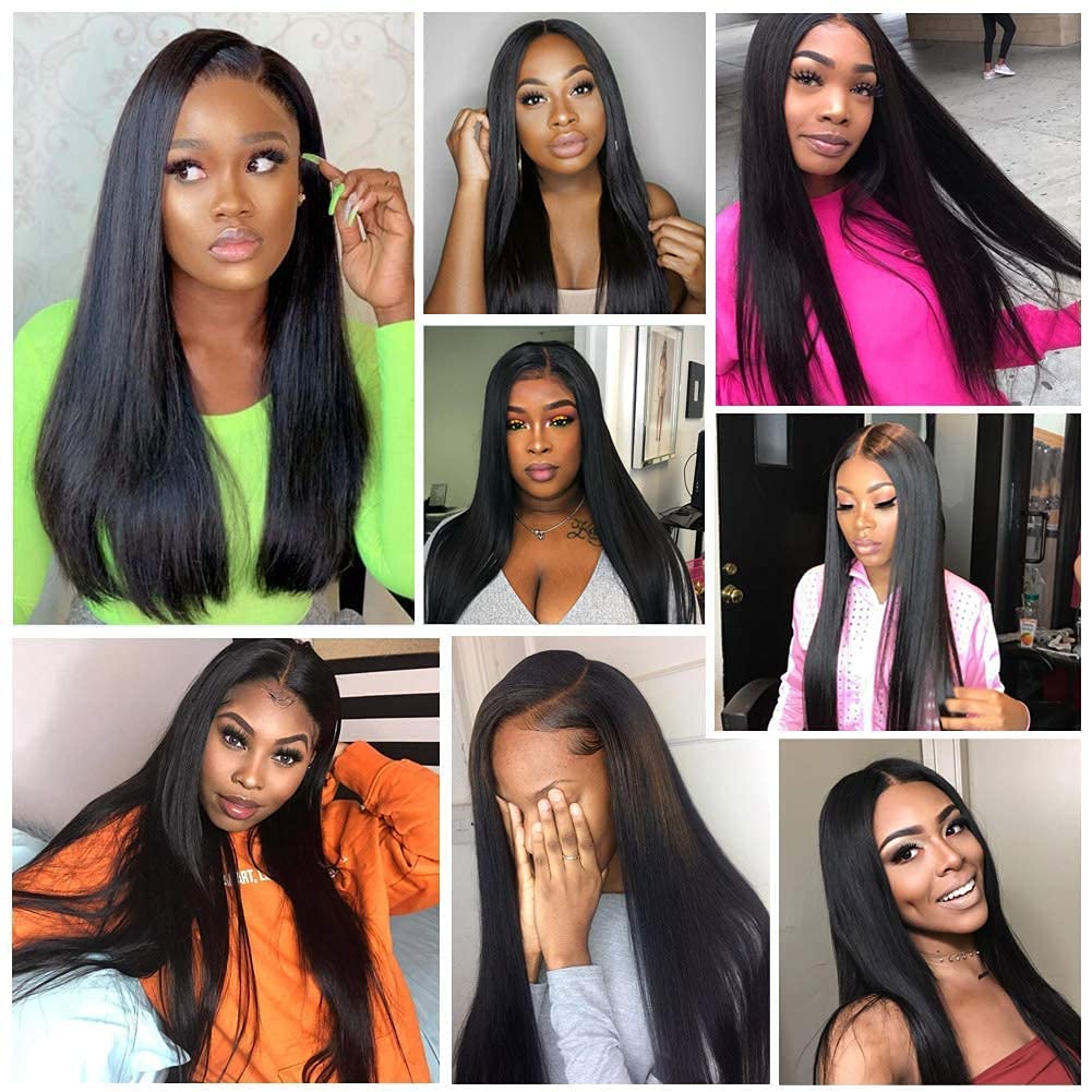 TOOCCI Lace Frontal Perücken Echthaar Gerade Perücken für Damen 4x4 Straight Lace Closure Wigs Brasi