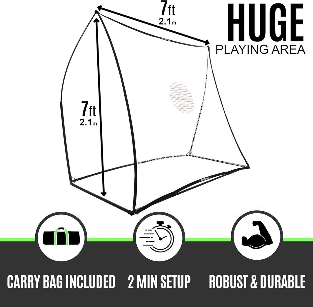 QuickPlay Sport Limited Rebounder Rückprallwand Spot 2.1 x 2.1M ( 7x7f) Schwarz, 2.1 x 2.1M ( 7x7f)