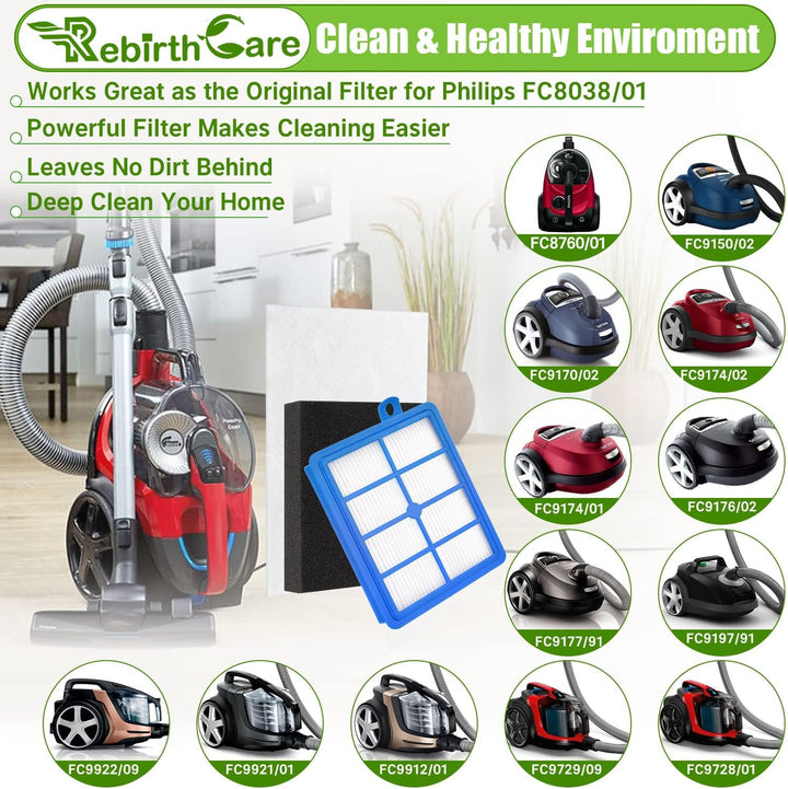 Rebirthcare filter für aeg ausk11 performance kit lx7 lx8 allergy plus filter ef129 ersatzfilter für