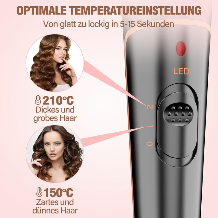 Lockenstab set 3 Fässer 5 in 1-BESTOPE PRO Lockenstäbe Grosse Locken Keramik Lockenwickler mit Versc
