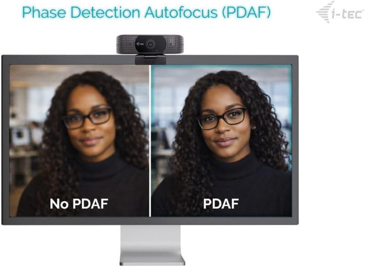 i-tec Solomon 500 Webcam 4K mit PDAF-Autofokus für schnelles und stabiles Fokussieren und Ultra-HD-4