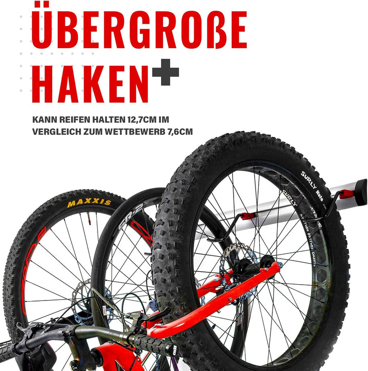 Fahrrad Wandhalterung für 3 oder 6 Fahrräder - Verstellbare Fahrradhalterung für Garage oder Wohnung