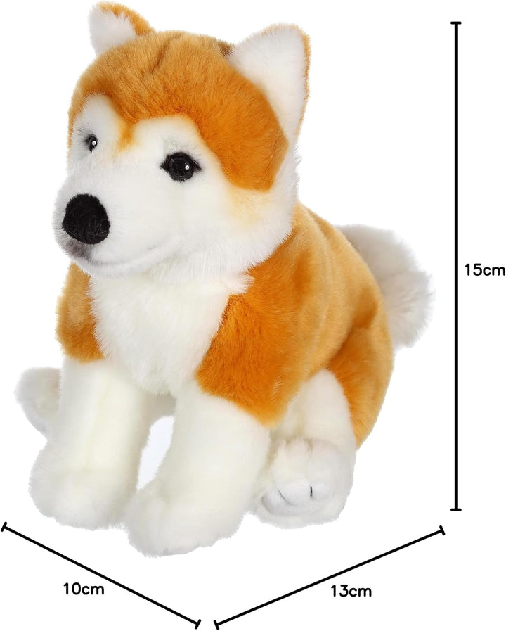 GIPSY TOYS - Sitzender Hund 25 cm Shiba-Hund - Kuscheltier für Kinder - In 8 verschiedenen Modellen