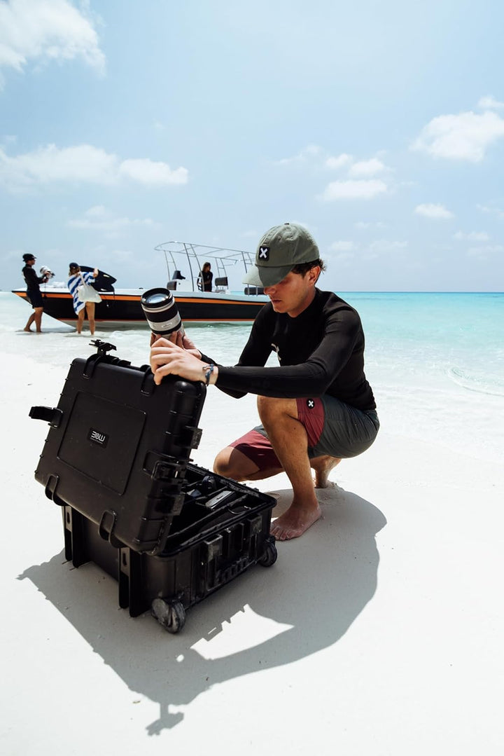 B&W Transportkoffer Outdoor - Typ 6700 Orange - mit Würfelschaum, Trolley Koffer, ideal auf Tour - w