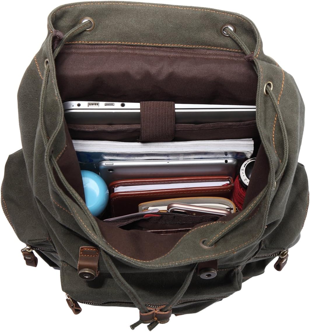 KAUKKO Laptop-Rucksack, funktionale Outdoor-Tasche für Reisen und Camping, Studentenrucksack 05-grün