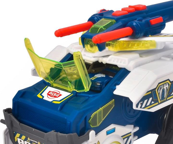 Dickie Toys - Polizei-Fahrzeug Police Bot (35 cm) futuristisches Polizeiauto (gross) mit Transform-F