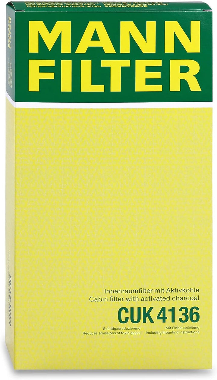 MANN-FILTER CUK 4136 Innenraumfilter – Pollenfilter mit Aktivkohle – Für PKW