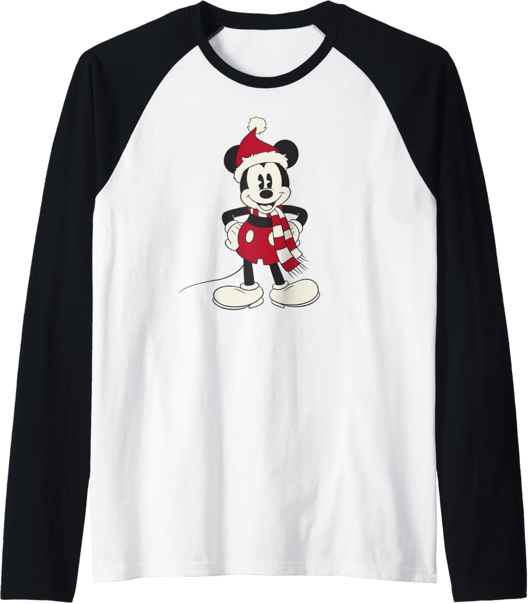 Disney Mickey And Friends Weihnachten Mickey Santa Portrait Raglan