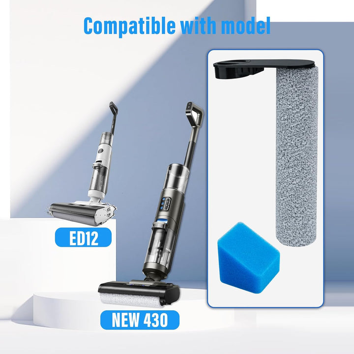 Zubehör Set für Eureka NEW430 & JONR ED12 – Ersatzteil für Nass- und Trockensauger, 2 Bürstenrollen
