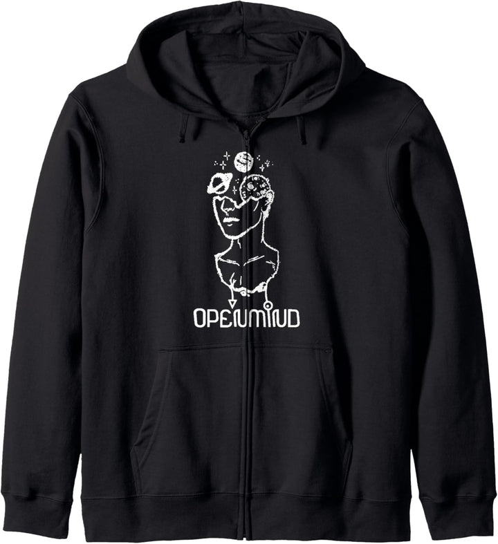 Open Your Mind Minded Openmind feier Kopf Freigeist Planeten Kapuzenjacke