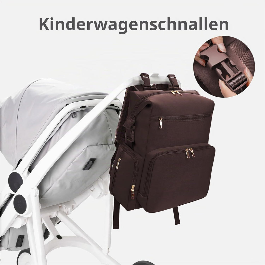 CEI-CEI Neopren Wickelrucksack Grosse Wickeltasche für Neugeborene, wasserdichter Reise-Rucksack für