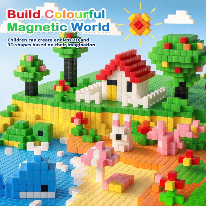 Magnetische Bausteine Würfel 112-Teilig Magnetbausteine Lernspielzeug 25MM | Magnet Spielzeug Kinder