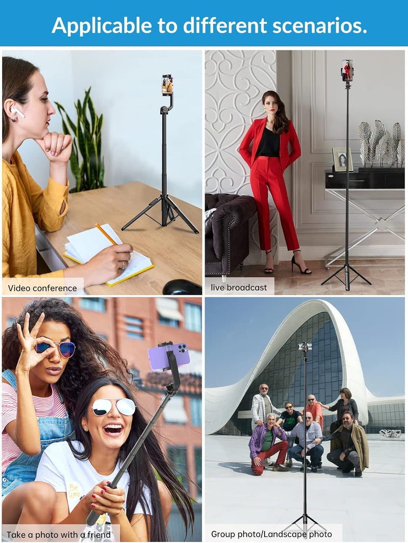 Apexel 1,5 m faltbares Telefonstativ Extended Selfie Stick Tragbarer iPhone Selfie Stick mit 360° ve