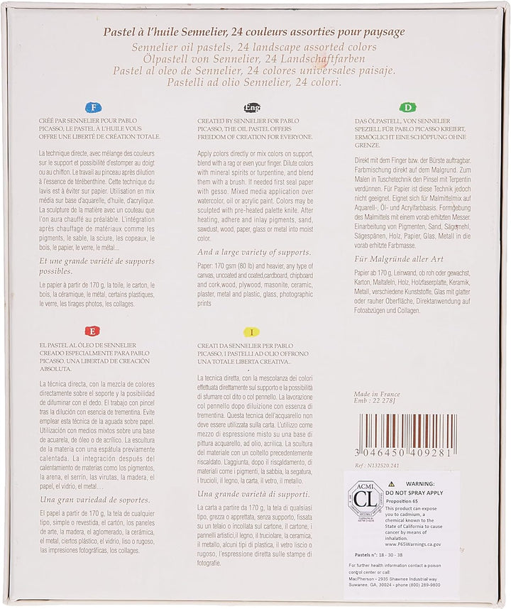 SENNELIER Ölpastell-Set, 24 Stück, Querformat 1 stück (1er Pack) Landschaft, 1 stück (1er Pack) Land