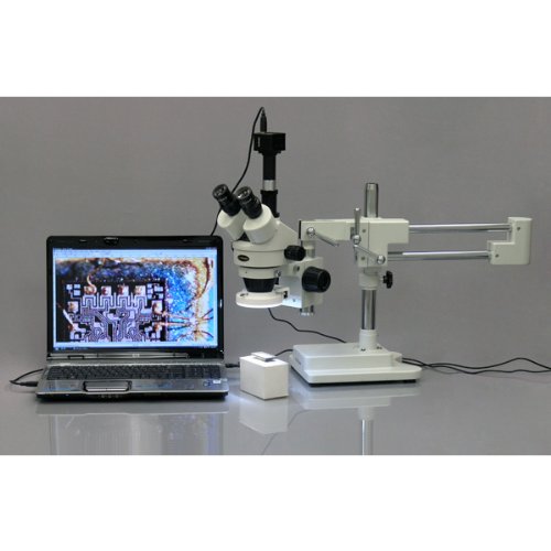 AmScope SM-4T-56S Schaltungsinspektion Trinokulares Zoom-Stereomikroskop mit 56-LED-Licht, 7X-45X, W