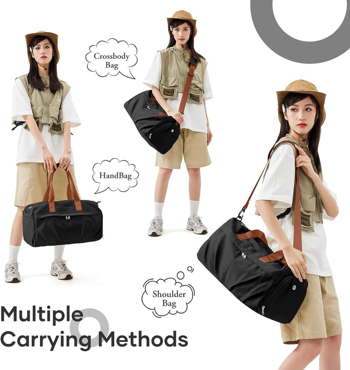 HYC00 Sport Duffel Bag Damen Sporttasche mit Schuhfach Reisetasche Damen Weekender Travel Bag Handge