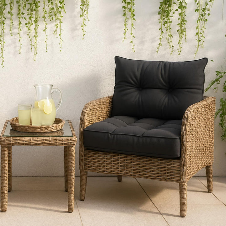 Polster für Gartenmöbel Set Sitzpolster 60x60 cm und Rückenkissen 40x60 cm - Lounge Kissen Outdoor P