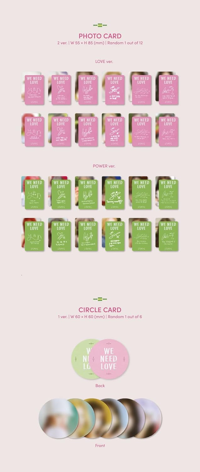 Dreamus STAYC - WE NEED LOVE 3rd Einzelalbum + gefaltetes Poster (POWER VER.), 171 x 171 mm (L200002