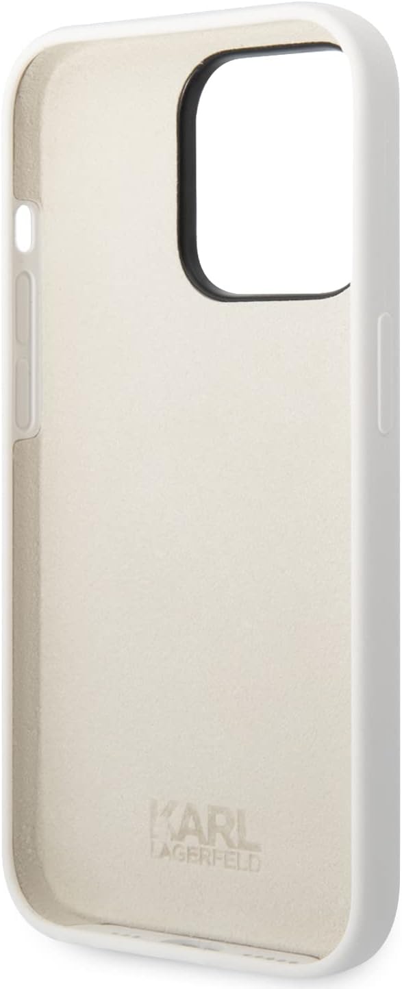 KARL LAGERFELD KLHCP14LSNCHBCH Hülle für iPhone 14 Pro 6,1" hardcase Weiss Silico
