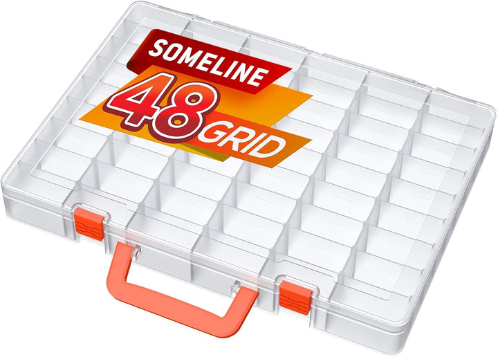 SOMELINE® Sortimentskasten mit 48 Fächern | Stabile Sortierbox für Schrauben, Kleinteile, Klein- und