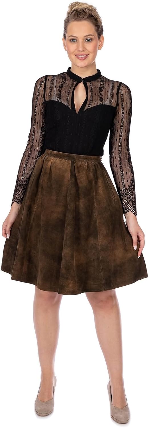 MarJo Damen Blusen Body Lavita-Madlenka Langarm Spitze | Schwarz 38, 38