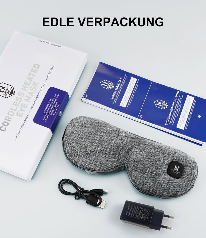AROMA SEASON Wärmebrille mit Akku ohne Kabel zur Linderung von trockenen Augen, Gerstenkorn, Blephar