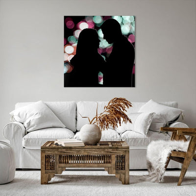 Bilder auf Leinwand 70x70cm Leinwandbild mit Rahmen Paar Liebe Beziehung Gross Wanddeko Bild Schlafz