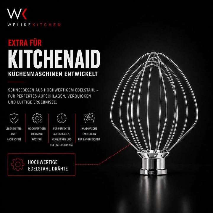 Original Schneebesen K45WW Edelstahl Draht für KitchenAid Artisan, Classic Serie