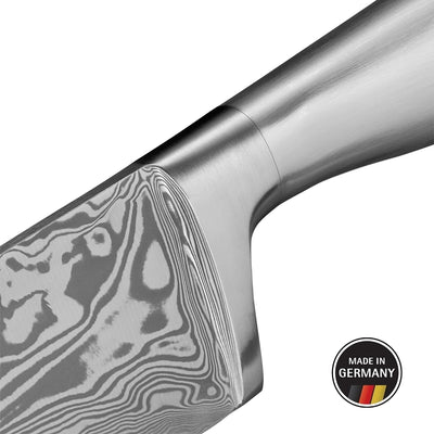 WMF Grand Gourmet Damastmesser, Santoku Messer 32 cm, Made in Germany, Damaststahl 120-lagig, Perfor