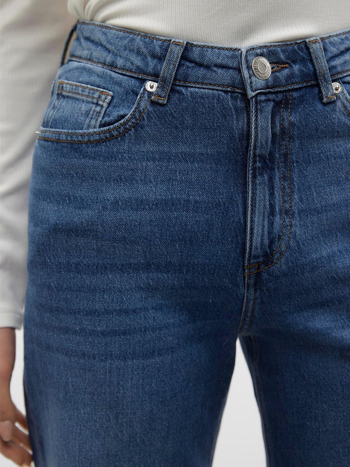 Vero Moda Female Weit geschnitten VMTESSA Hohe Taille Weit geschnitten Jeans 25W / 30L Medium Blue D