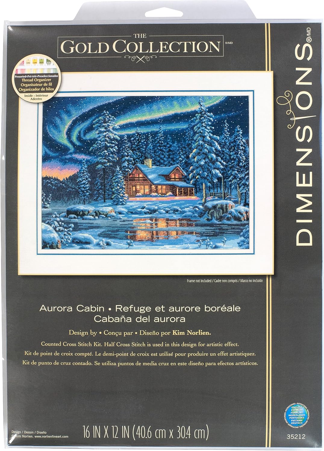 Dimensions Kit Aurora Kabine Zählmusterpackung mit Zählmuster, Baumwolle, grau, Onе Paсk, 2, Aurora