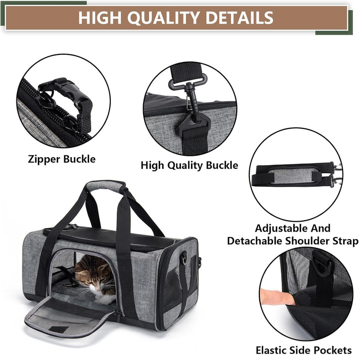 Wakytu Transportbox für Katze Hund, Transporttasche für Haustiere, Faltbare Hundetransportbox Katzen