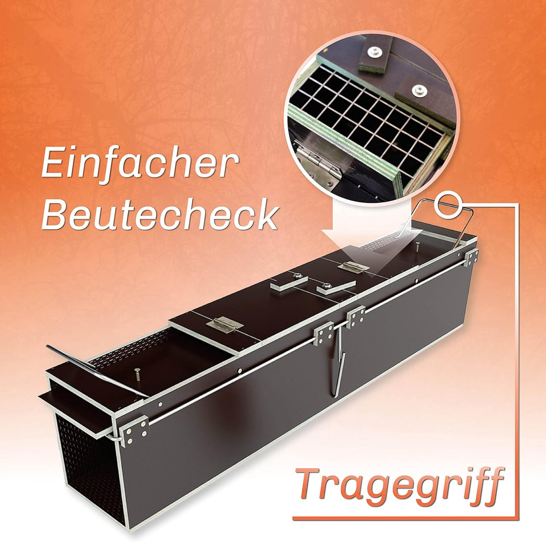 Martenbrown® Fuchsfalle Gross 155cm I Dient auch als Waschbärfalle oder Katzenfalle I Marder Kastenf