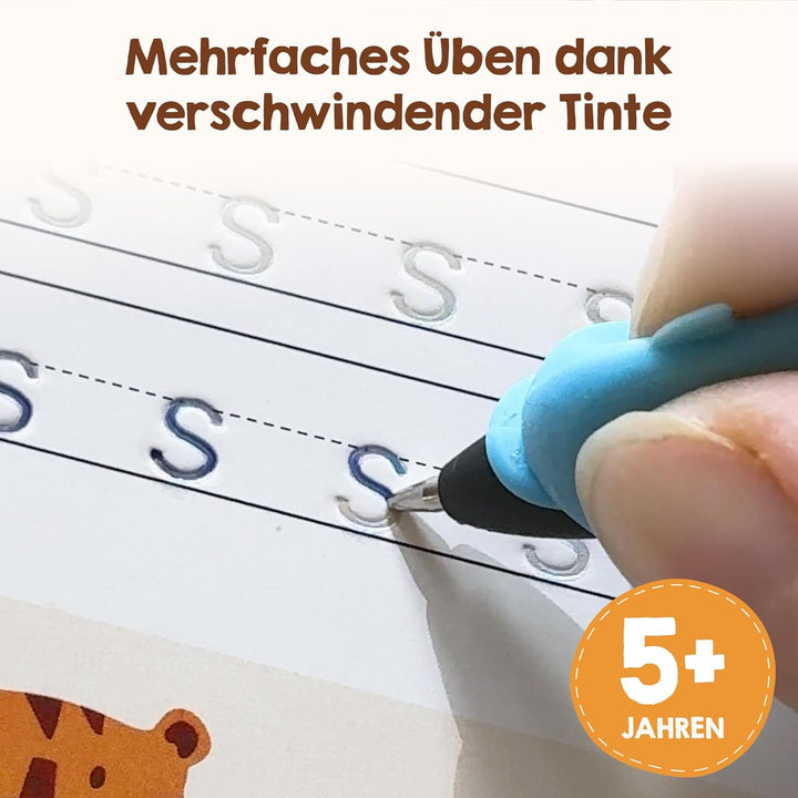 Edubini Magische Vorschule Übungshefte ab 5 Jahren für Junge &amp; Mädchen - [Heft + Stift] - Wiederverw