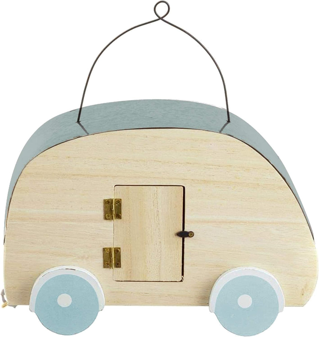 Cepewa Vogelhaus im Wohnwagen-Design Nistkasten Vogelkasten Futterstation